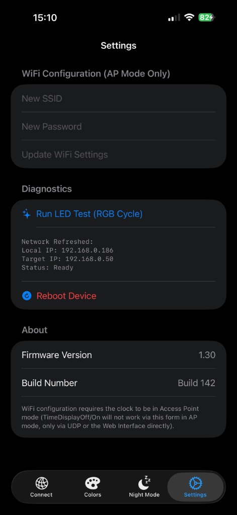 Einstellungen und Info